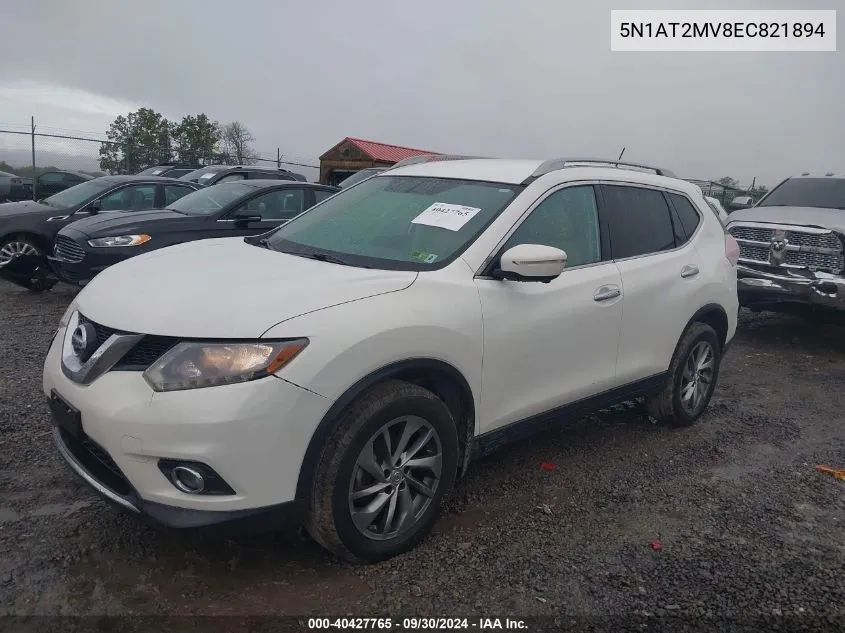 2014 Nissan Rogue Sl VIN: 5N1AT2MV8EC821894 Lot: 40427765