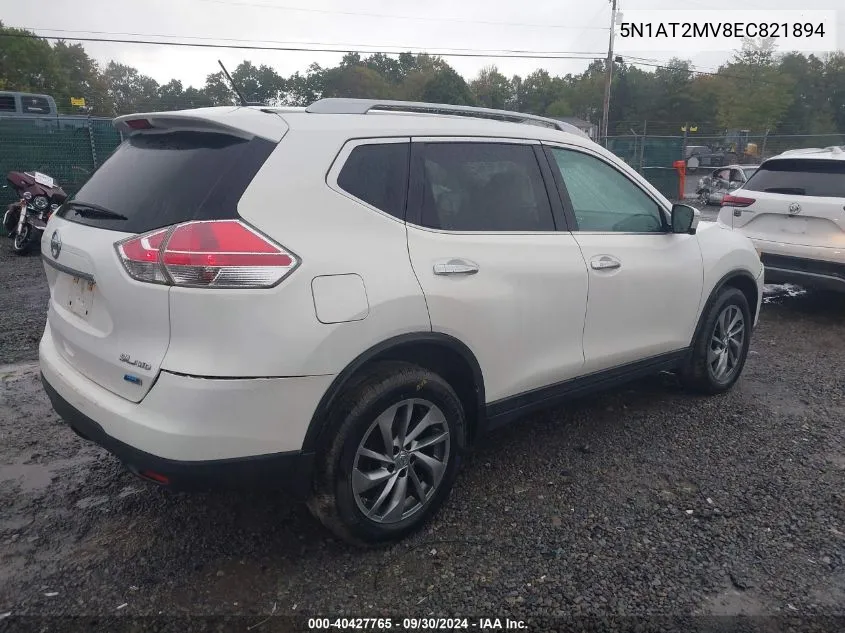 2014 Nissan Rogue Sl VIN: 5N1AT2MV8EC821894 Lot: 40427765