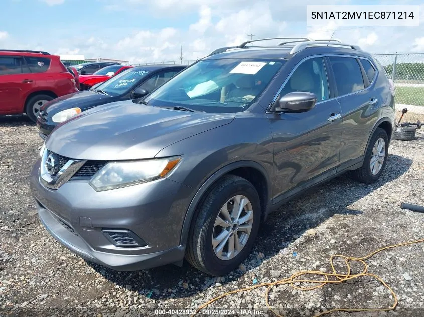 2014 Nissan Rogue Sv VIN: 5N1AT2MV1EC871214 Lot: 40428932