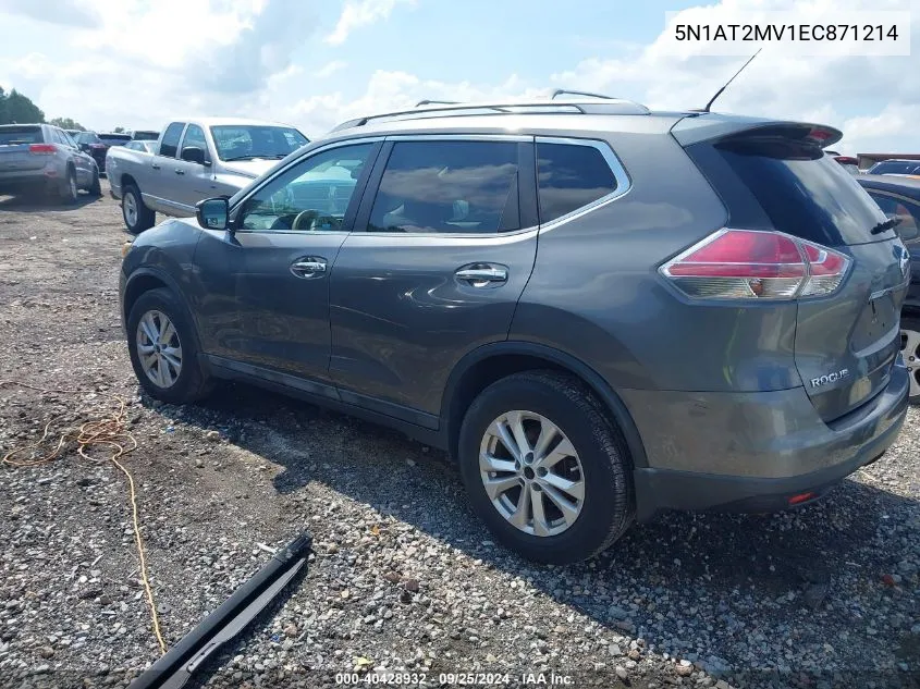 2014 Nissan Rogue Sv VIN: 5N1AT2MV1EC871214 Lot: 40428932