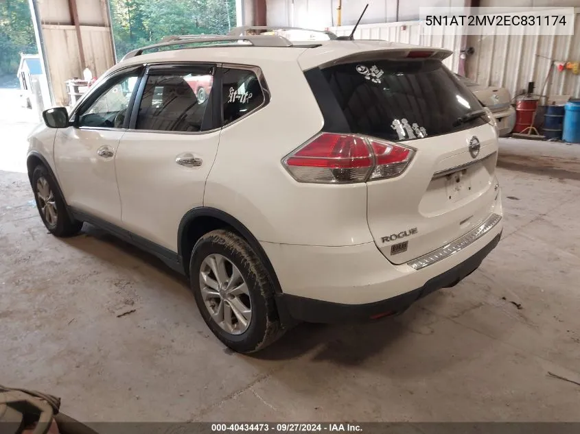 2014 Nissan Rogue Sv VIN: 5N1AT2MV2EC831174 Lot: 40434473