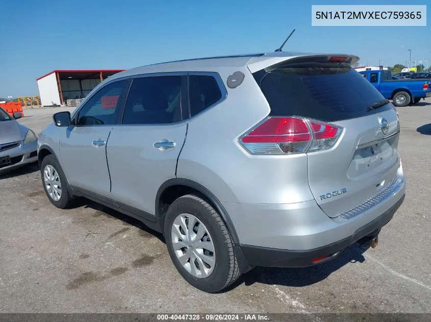 2014 Nissan Rogue S VIN: 5N1AT2MVXEC759365 Lot: 40447328