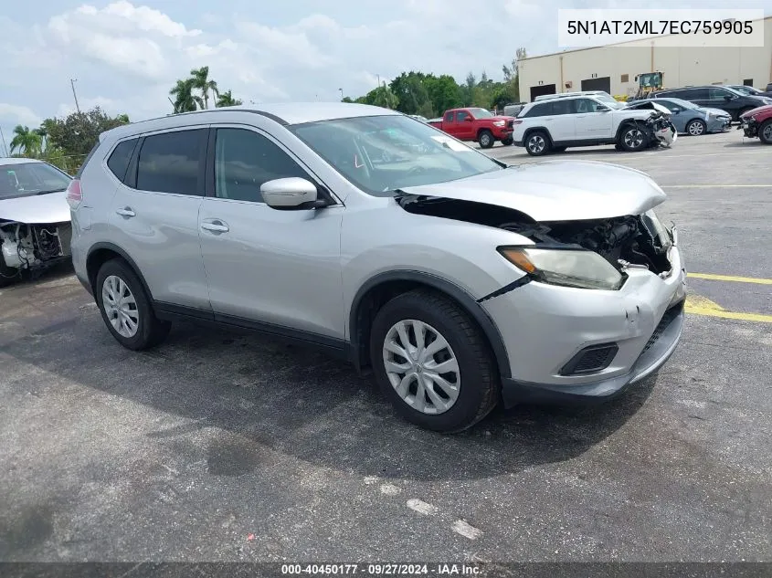 2014 Nissan Rogue S VIN: 5N1AT2ML7EC759905 Lot: 40450177