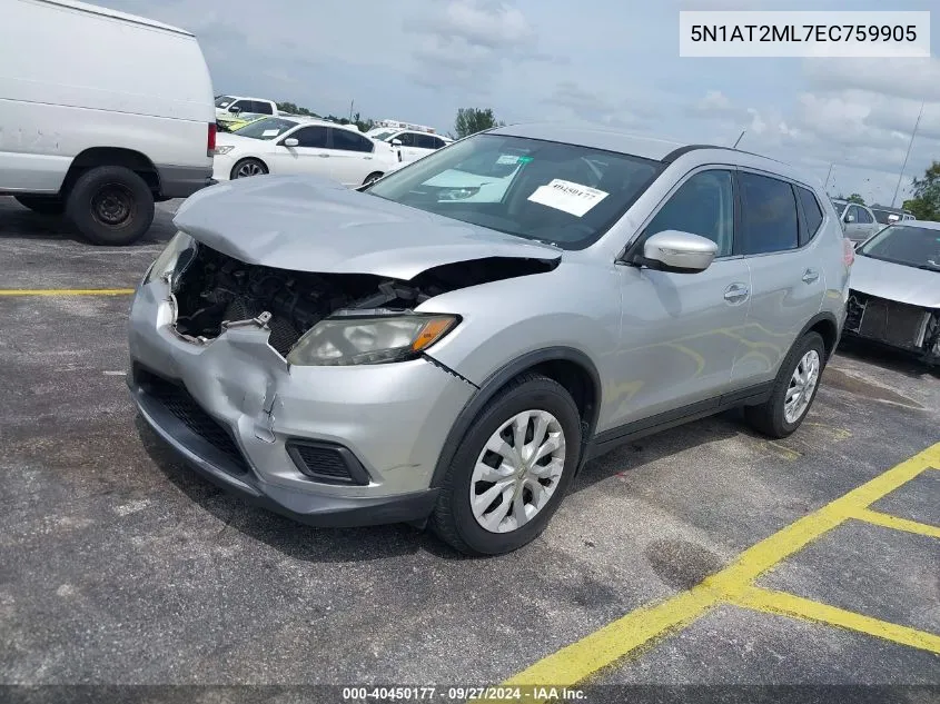 2014 Nissan Rogue S VIN: 5N1AT2ML7EC759905 Lot: 40450177