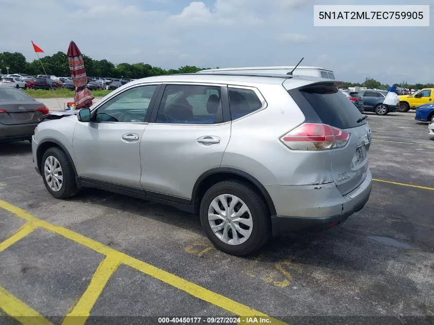 2014 Nissan Rogue S VIN: 5N1AT2ML7EC759905 Lot: 40450177