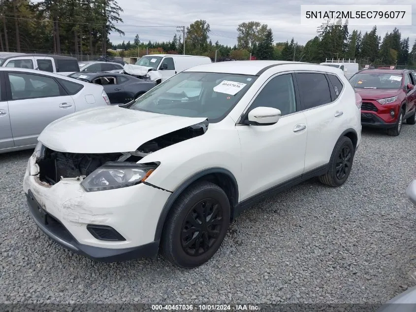 2014 Nissan Rogue S VIN: 5N1AT2ML5EC796077 Lot: 40457036