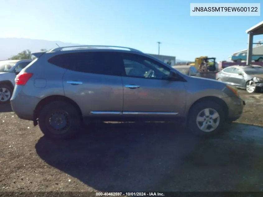 2014 Nissan Rogue Select S VIN: JN8AS5MT9EW600122 Lot: 40462597