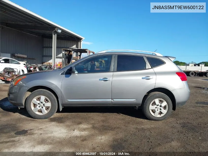 2014 Nissan Rogue Select S VIN: JN8AS5MT9EW600122 Lot: 40462597