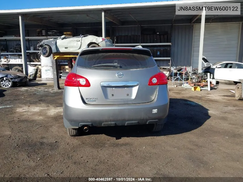 2014 Nissan Rogue Select S VIN: JN8AS5MT9EW600122 Lot: 40462597