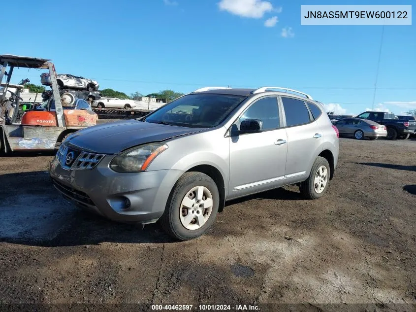 2014 Nissan Rogue Select S VIN: JN8AS5MT9EW600122 Lot: 40462597