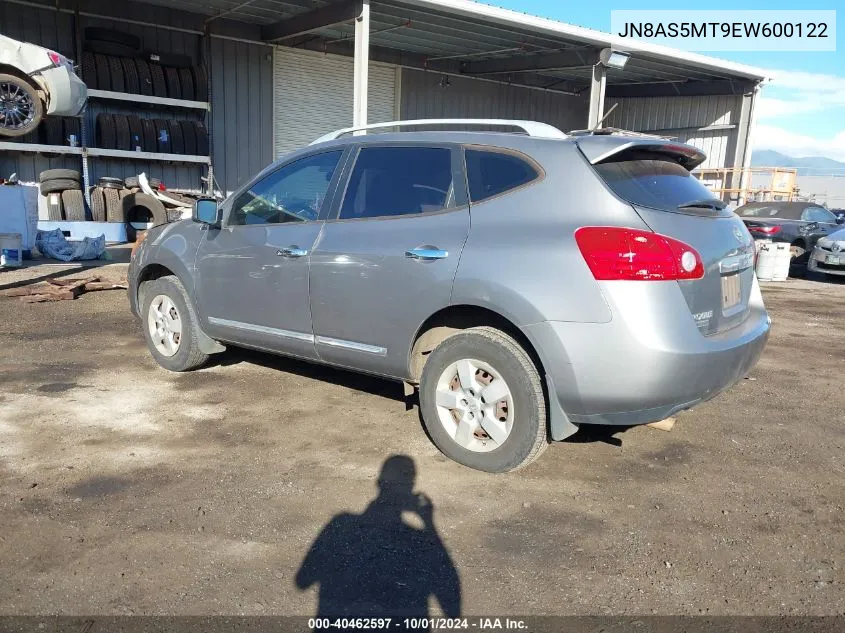 2014 Nissan Rogue Select S VIN: JN8AS5MT9EW600122 Lot: 40462597