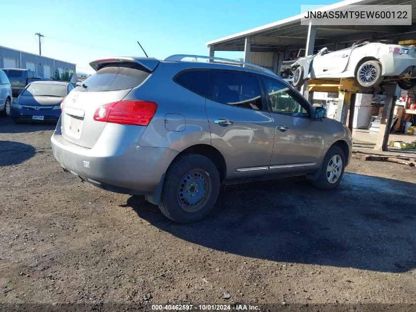 2014 Nissan Rogue Select S VIN: JN8AS5MT9EW600122 Lot: 40462597