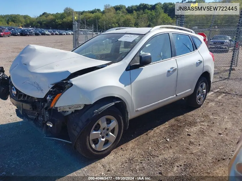 2014 Nissan Rogue Select S VIN: JN8AS5MV5EW722445 Lot: 40463477