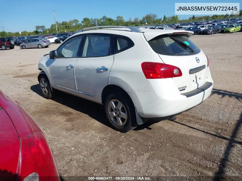 2014 Nissan Rogue Select S VIN: JN8AS5MV5EW722445 Lot: 40463477