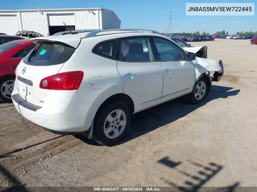 2014 Nissan Rogue Select S VIN: JN8AS5MV5EW722445 Lot: 40463477