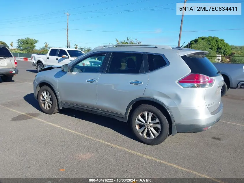 2014 Nissan Rogue Sv VIN: 5N1AT2ML7EC834411 Lot: 40476222