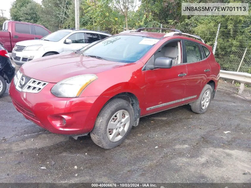 2014 Nissan Rogue Select S VIN: JN8AS5MV7EW701113 Lot: 40506676