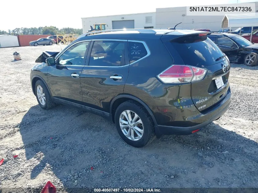 2014 Nissan Rogue Sv VIN: 5N1AT2ML7EC847336 Lot: 40507497