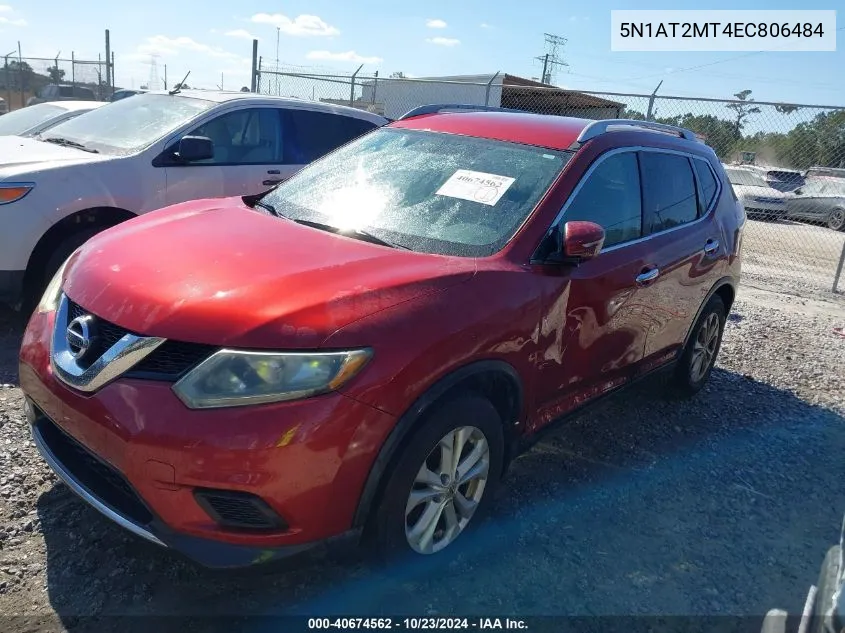 2014 Nissan Rogue Sv VIN: 5N1AT2MT4EC806484 Lot: 40674562