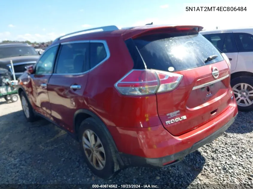 2014 Nissan Rogue Sv VIN: 5N1AT2MT4EC806484 Lot: 40674562