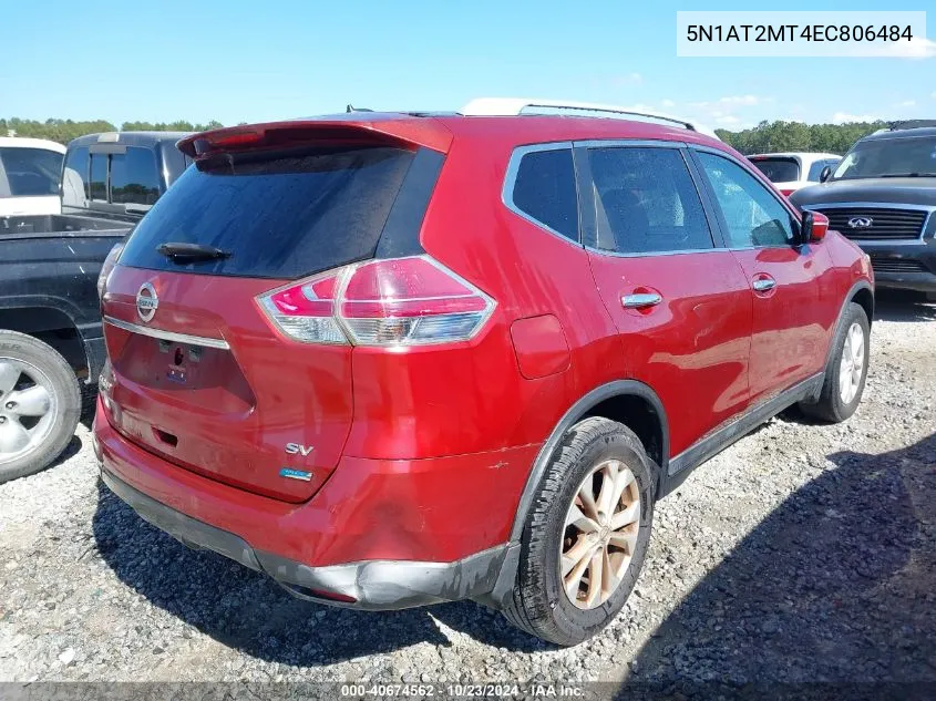 2014 Nissan Rogue Sv VIN: 5N1AT2MT4EC806484 Lot: 40674562