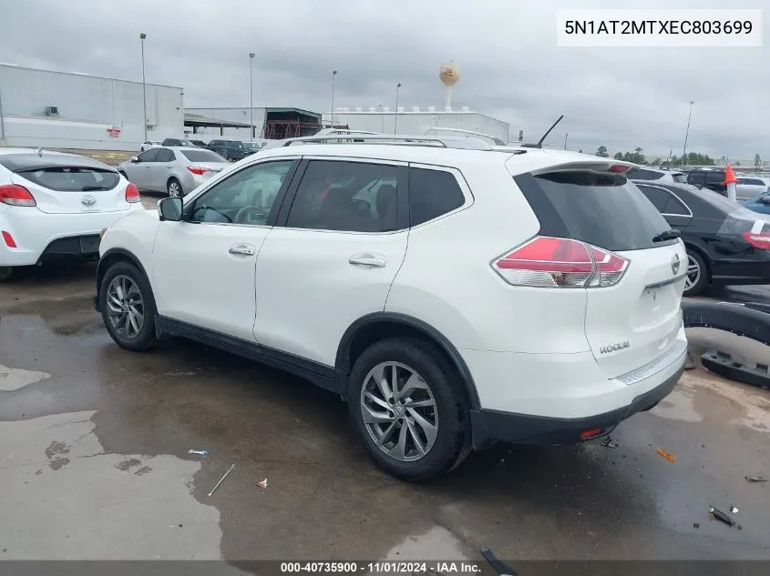 2014 Nissan Rogue Sl VIN: 5N1AT2MTXEC803699 Lot: 40735900