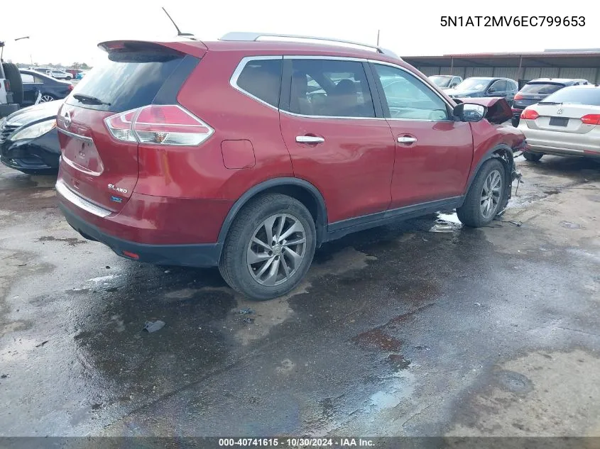 2014 Nissan Rogue Sl VIN: 5N1AT2MV6EC799653 Lot: 40741615