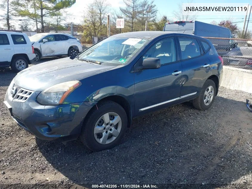 2014 Nissan Rogue Select S VIN: JN8AS5MV6EW201119 Lot: 40742205