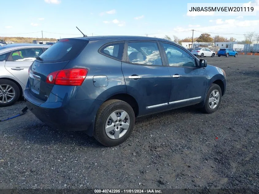 2014 Nissan Rogue Select S VIN: JN8AS5MV6EW201119 Lot: 40742205