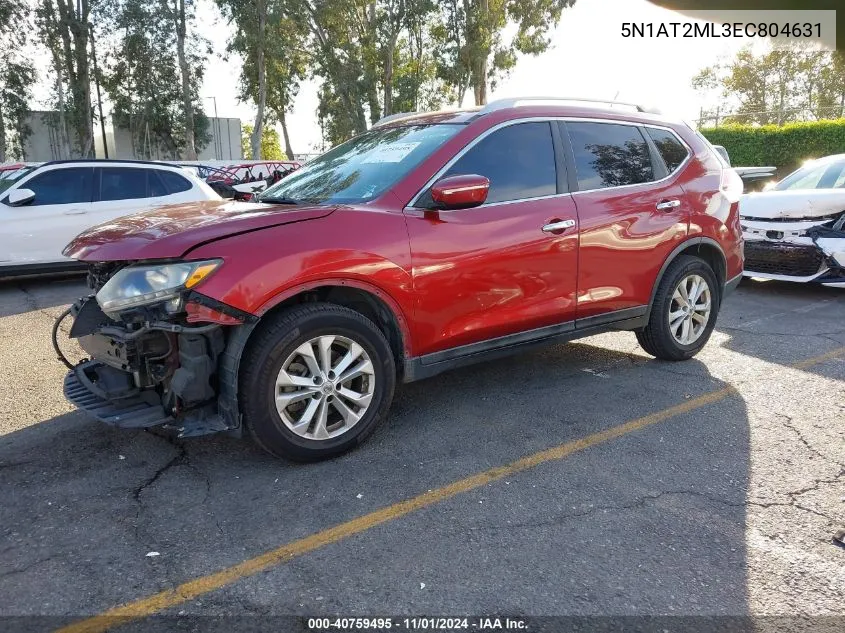 2014 Nissan Rogue Sv VIN: 5N1AT2ML3EC804631 Lot: 40759495