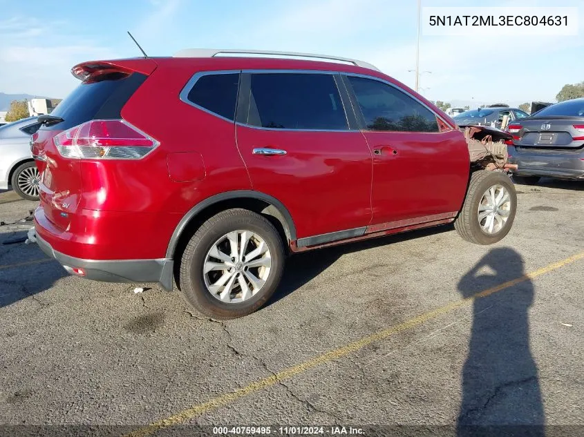 2014 Nissan Rogue Sv VIN: 5N1AT2ML3EC804631 Lot: 40759495