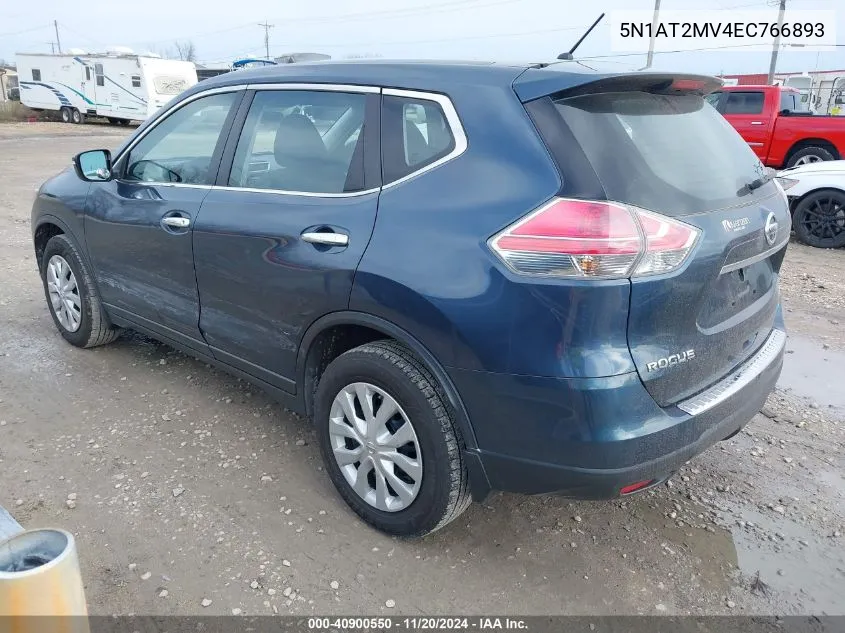 2014 Nissan Rogue S VIN: 5N1AT2MV4EC766893 Lot: 40900550