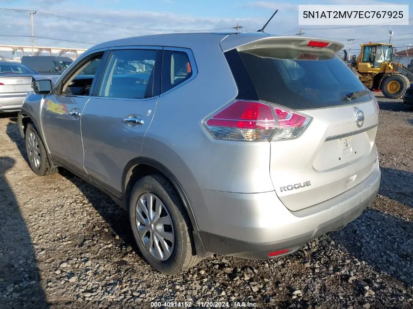 2014 Nissan Rogue S VIN: 5N1AT2MV7EC767925 Lot: 40914152