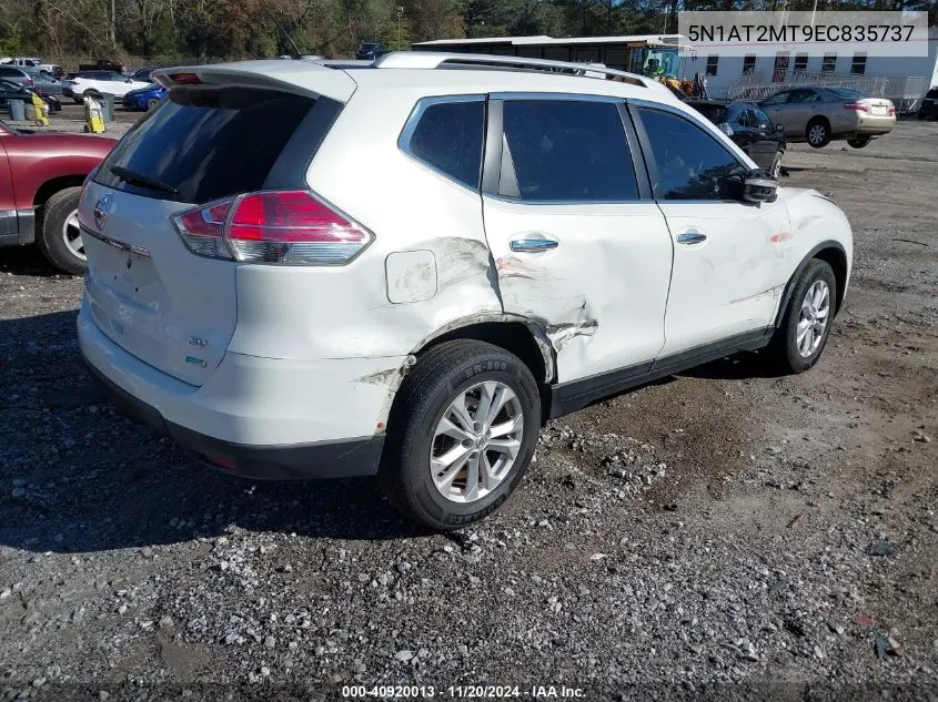 2014 Nissan Rogue Sv VIN: 5N1AT2MT9EC835737 Lot: 40920013