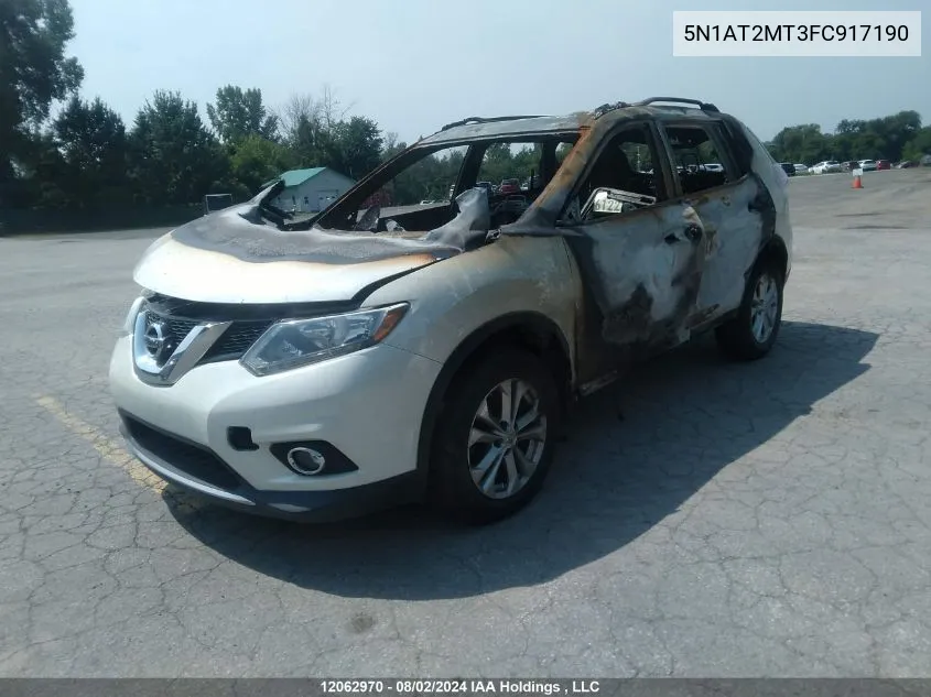 2015 Nissan Rogue S/Sl/Sv VIN: 5N1AT2MT3FC917190 Lot: 12062970