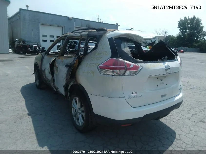 2015 Nissan Rogue S/Sl/Sv VIN: 5N1AT2MT3FC917190 Lot: 12062970