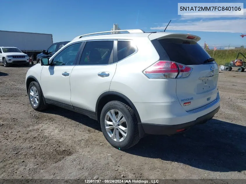 2015 Nissan Rogue VIN: 5N1AT2MM7FC840106 Lot: 12081797