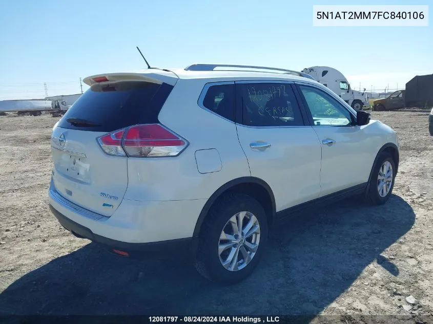 2015 Nissan Rogue VIN: 5N1AT2MM7FC840106 Lot: 12081797