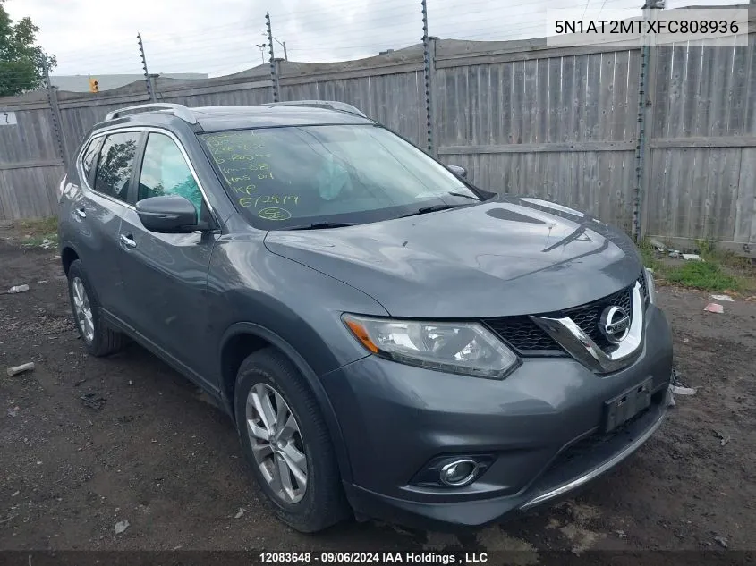 2015 Nissan Rogue VIN: 5N1AT2MTXFC808936 Lot: 12083648