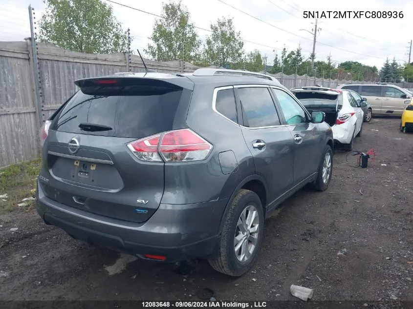 2015 Nissan Rogue VIN: 5N1AT2MTXFC808936 Lot: 12083648