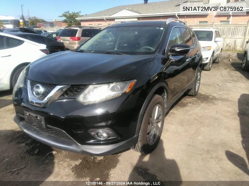 2015 Nissan Rogue VIN: 5N1AT2MV3FC875962 Lot: 12100146