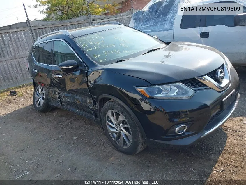 2015 Nissan Rogue S/Sl/Sv VIN: 5N1AT2MV0FC819509 Lot: 12114711