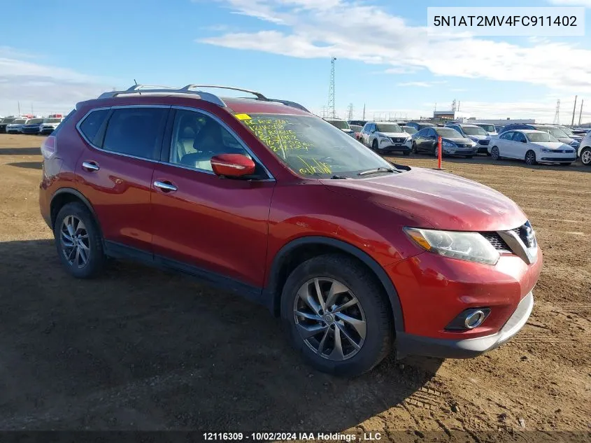 2015 Nissan Rogue S/Sl/Sv VIN: 5N1AT2MV4FC911402 Lot: 12116309