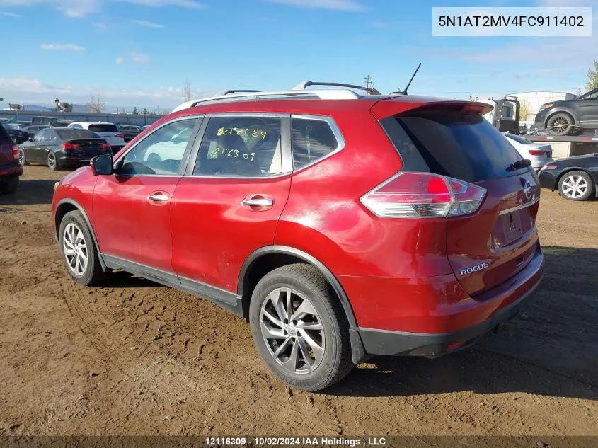 2015 Nissan Rogue S/Sl/Sv VIN: 5N1AT2MV4FC911402 Lot: 12116309