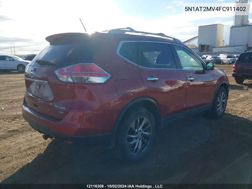 2015 Nissan Rogue S/Sl/Sv VIN: 5N1AT2MV4FC911402 Lot: 12116309