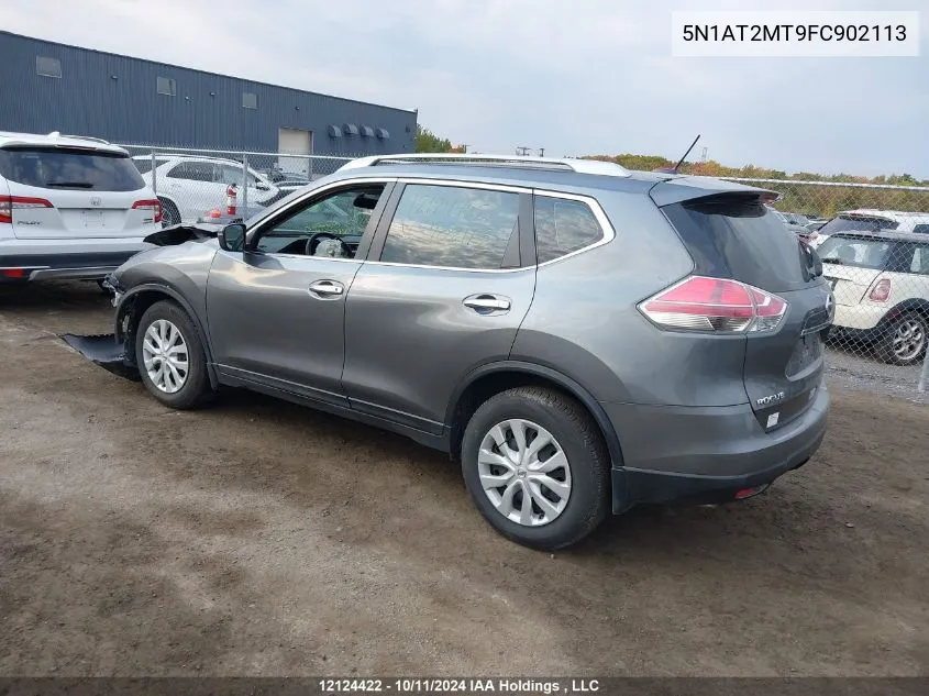 2015 Nissan Rogue VIN: 5N1AT2MT9FC902113 Lot: 12124422