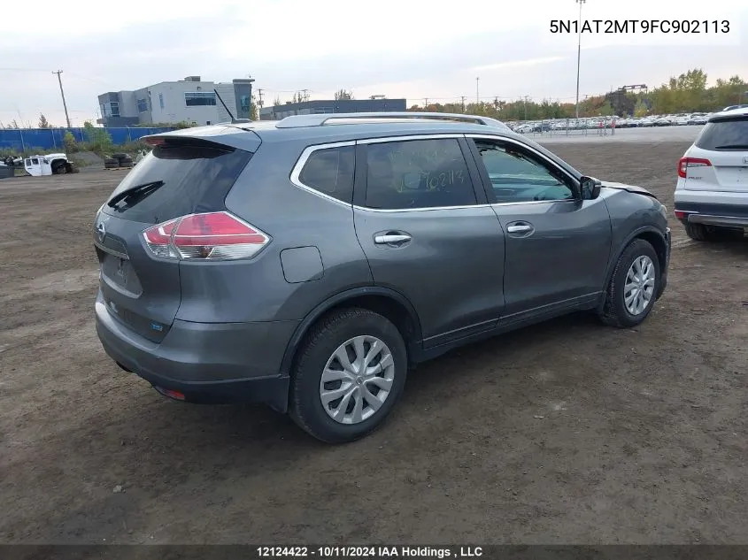 2015 Nissan Rogue VIN: 5N1AT2MT9FC902113 Lot: 12124422