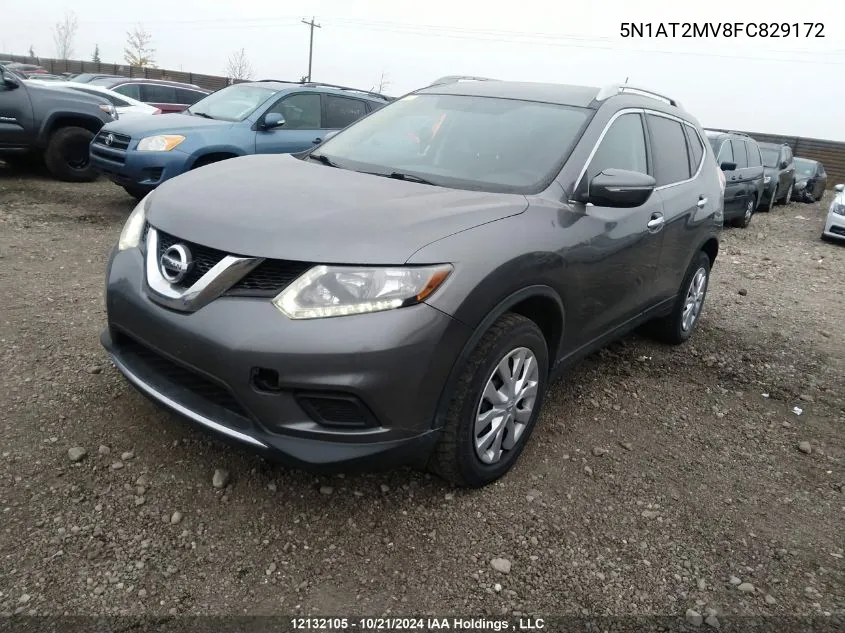 2015 Nissan Rogue VIN: 5N1AT2MV8FC829172 Lot: 12132105