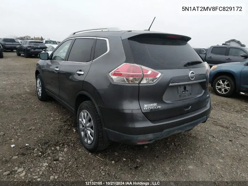 2015 Nissan Rogue VIN: 5N1AT2MV8FC829172 Lot: 12132105