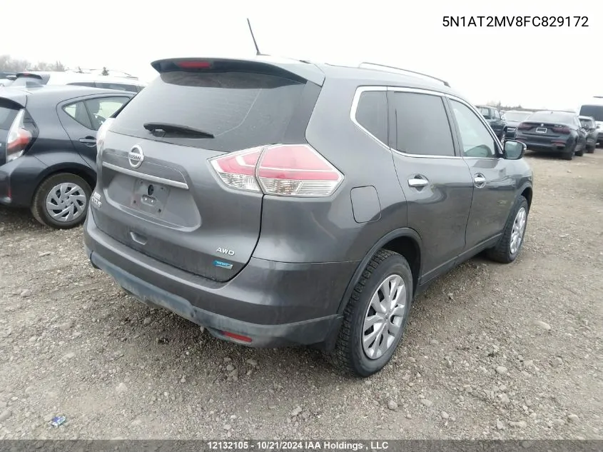 2015 Nissan Rogue VIN: 5N1AT2MV8FC829172 Lot: 12132105